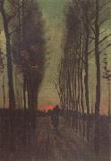 Vincent Van Gogh Avenue of Poplars at Sunset (nn04) USA oil painting reproduction